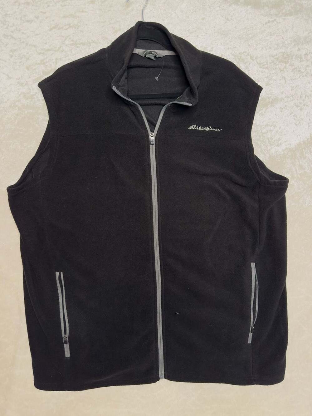 Eddie Bauer Fleece Vest Size XL Black Full Zip